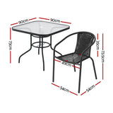Gardeon 5 Piece Indoor and Outdoor Steel Dining Set Stackable Chairs and Table — Allure Home Collections
