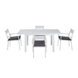 Gardeon 5 Piece Outdoor Aluminium Extendable Dining Set White — Allure Home Collections