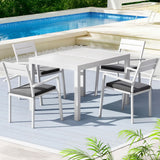 Gardeon 5 Piece Outdoor Aluminium Extendable Dining Set White — Allure Home Collections