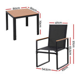 Montacute 5 Piece Outdoor Dining Set, Black Steel