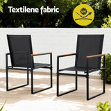 Montacute 5 Piece Outdoor Dining Set, Black Steel