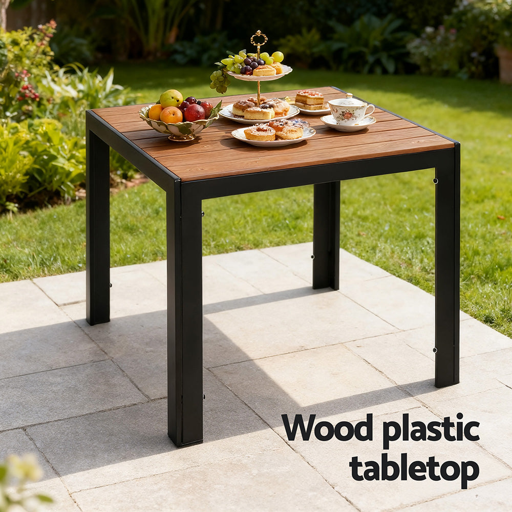 Montacute 5 Piece Outdoor Dining Set, Black Steel