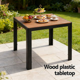 Montacute 5 Piece Outdoor Dining Set, Black Steel