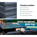 Gardeon 5 Piece Outdoor Wicker Dining Set Table and Chairs Black — Allure Home Collections