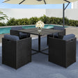 Gardeon 5 Piece Outdoor Wicker Dining Set Table and Chairs Black — Allure Home Collections