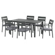 Gardeon 7 Piece Outdoor Aluminium Dining Set Table and Chairs Black — Allure Home Collections