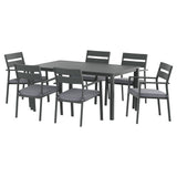 Gardeon 7 Piece Outdoor Aluminium Dining Set Table and Chairs Black — Allure Home Collections