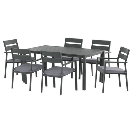 Gardeon 7 Piece Outdoor Aluminium Dining Set Table and Chairs Black — Allure Home Collections