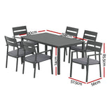 Gardeon 7 Piece Outdoor Aluminium Dining Set Table and Chairs Black — Allure Home Collections