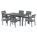 Gardeon 7 Piece Outdoor Aluminium Dining Set Table and Chairs Black — Allure Home Collections