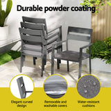 Gardeon 7 Piece Outdoor Aluminium Dining Set Table and Chairs Black — Allure Home Collections