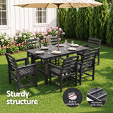 7 Piece HDPE Outdoor Dining Set in Black