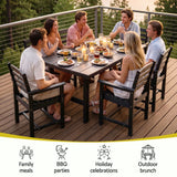 7 Piece HDPE Outdoor Dining Set in Black