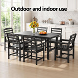 7 Piece HDPE Outdoor Dining Set in Black