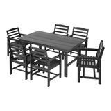 7 Piece HDPE Outdoor Dining Set in Black