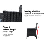 Gardeon 9 Piece Outdoor Wicker Lounge Dining Set Black — Allure Home Collections