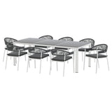 Gardeon 9 Piece Outdoor Steel Dining Set Table and Chairs White 8 Seater — Allure Home Collections