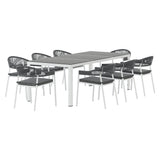 Gardeon 9 Piece Outdoor Steel Dining Set Table and Chairs White 8 Seater — Allure Home Collections
