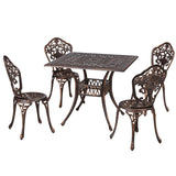 Redlynch 5 Piece Outdoor Dining Set, Bronze