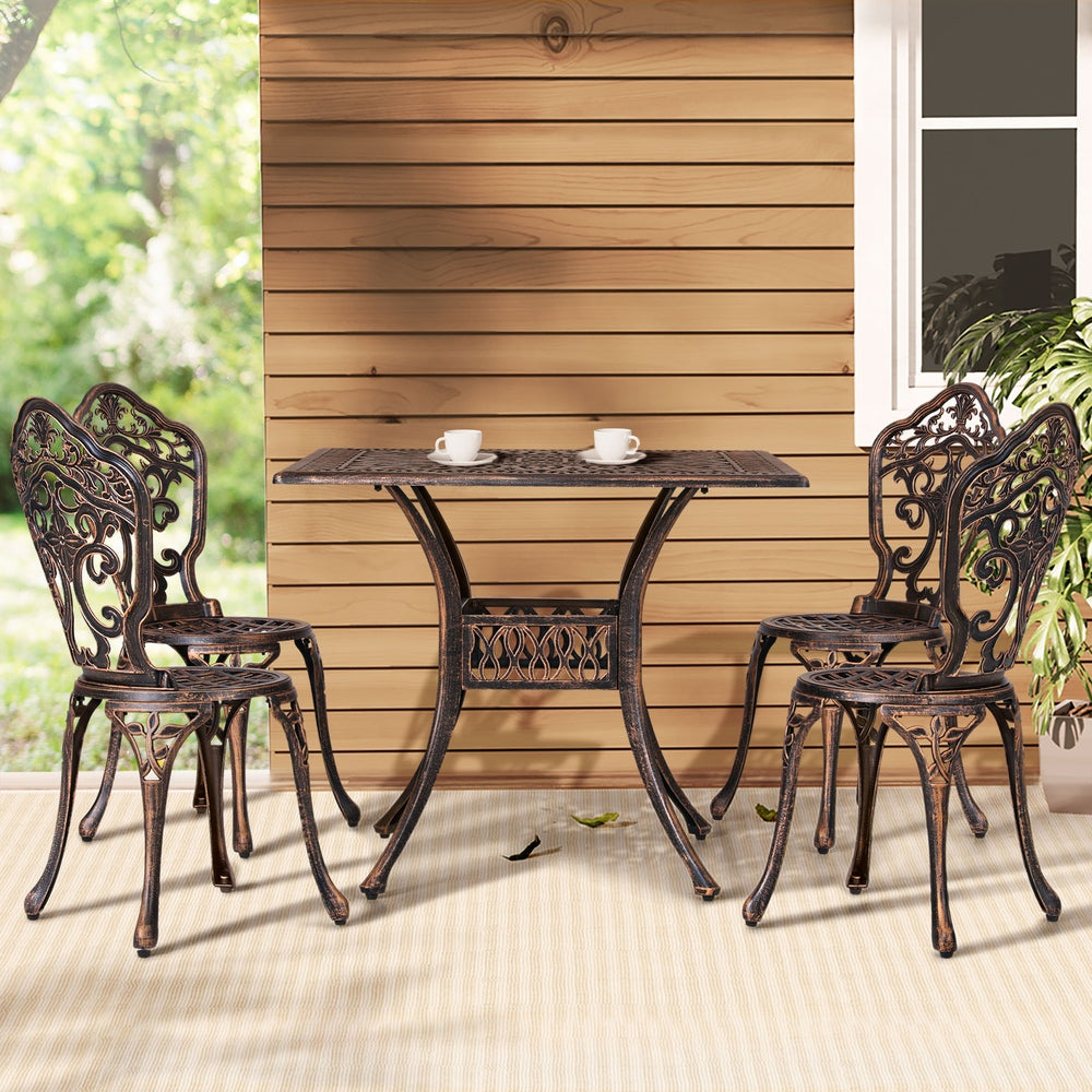 Redlynch 5 Piece Outdoor Dining Set, Bronze