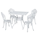 Redlynch 5 Piece Outdoor Dining Set, White