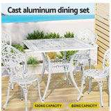 Redlynch 5 Piece Outdoor Dining Set, White