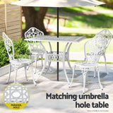 Redlynch 5 Piece Outdoor Dining Set, White
