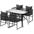 Gardeon 5 Piece Outdoor Rope Dining Set Table and Chairs Black — Allure Home Collections