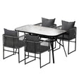 Gardeon 5 Piece Outdoor Dining Set Steel Table and Chairs Black — Allure Home Collections