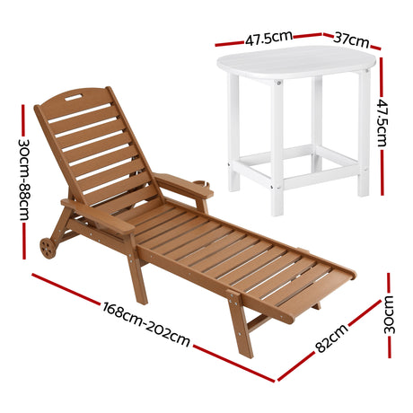 Moffat Beach 3 Piece Outdoor Lounge Set, Brown