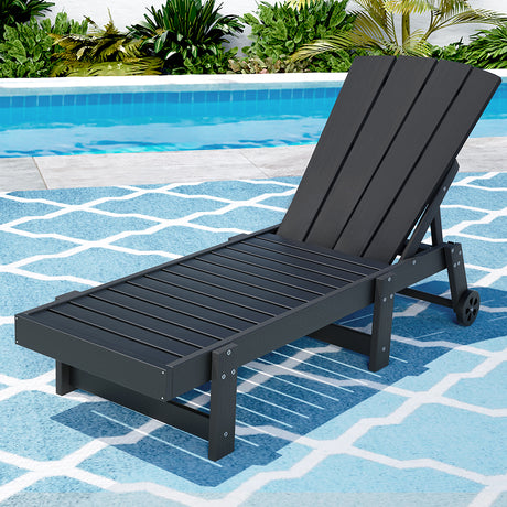 Long Beach Sun Lounger, Black