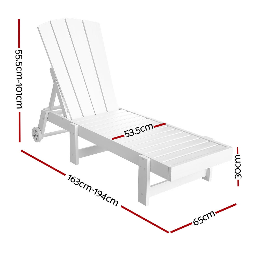 Long Beach Sun Lounger, White