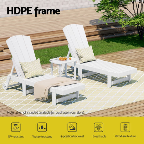 Long Beach Sun Lounger, White