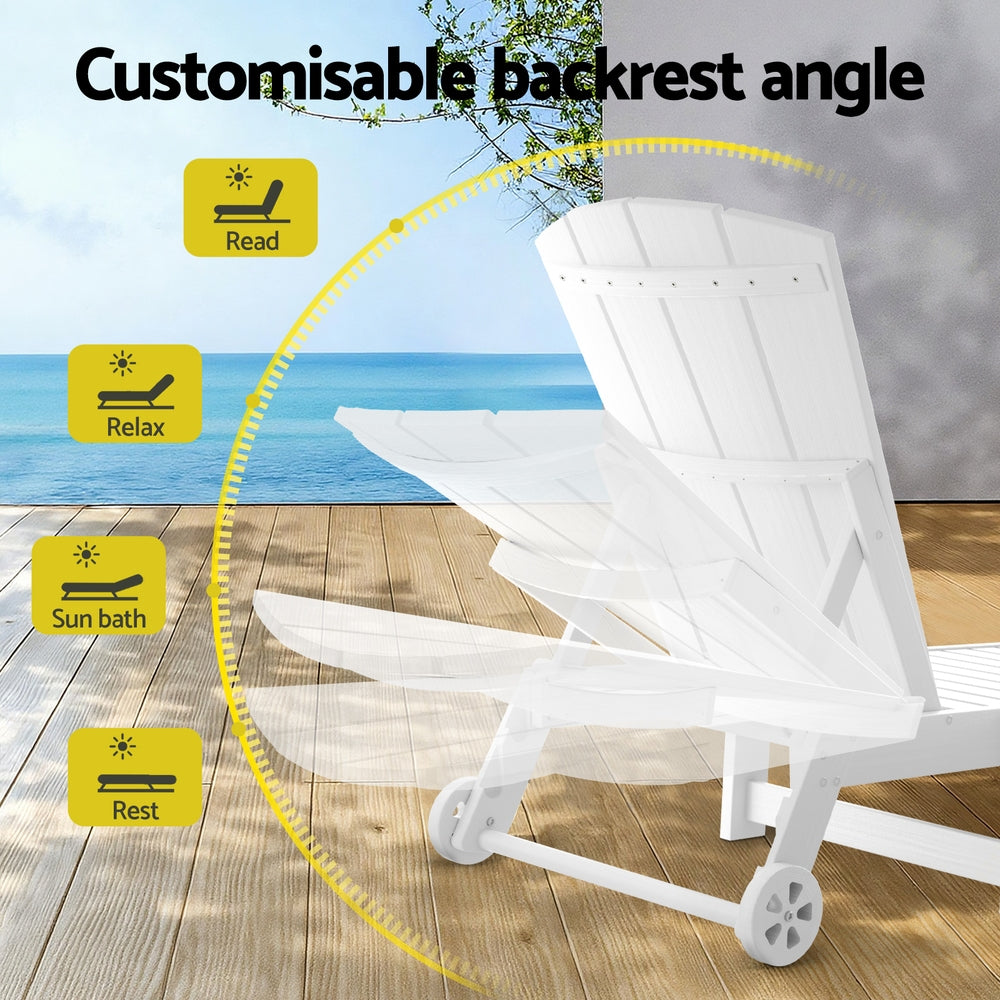 Long Beach Sun Lounger, White