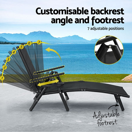 Oxenford Sun Lounge, Black
