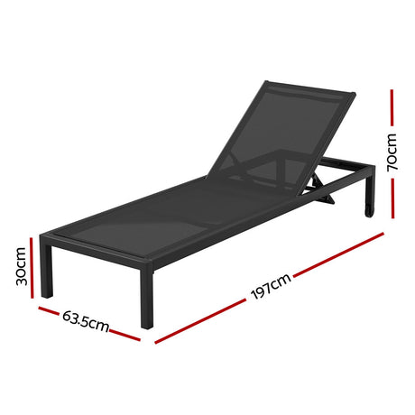 Parkwood Sun Lounge, Black