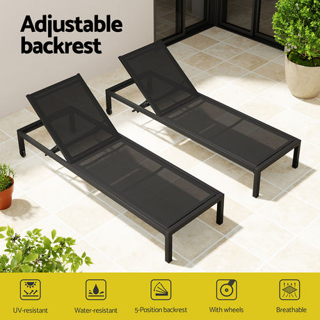 Parkwood Sun Lounge, Black