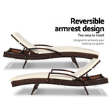 Gardeon Adjustable Wicker Sun Lounger