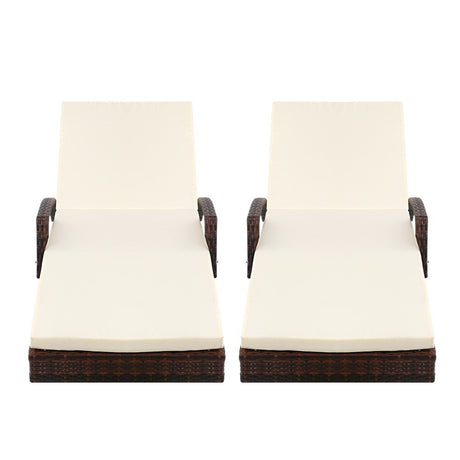 Gardeon Adjustable Wicker Sun Lounger