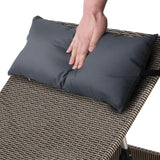 Gardeon 2 x Wicker Sun Lounge Outdoor Armchair Adjustable Grey and Beige — Allure Home Collections