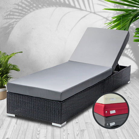 Bundaberg Sun Lounge, Black Wicker