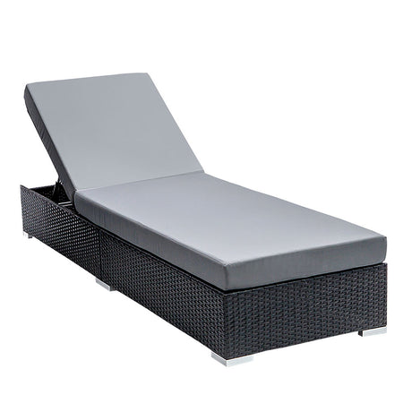 Bundaberg Sun Lounge, Black Wicker