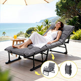 Bushland Beach Folding Sun Lounger, Grey