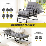 Bushland Beach Folding Sun Lounger, Grey