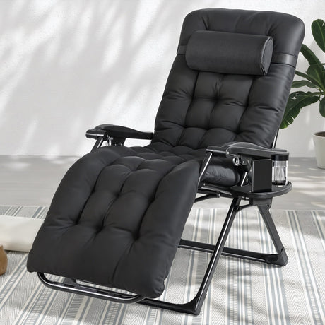 Yeppoon Outdoor Lounger, Black Steel