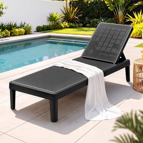 Bawley Point Sun Lounger, Black