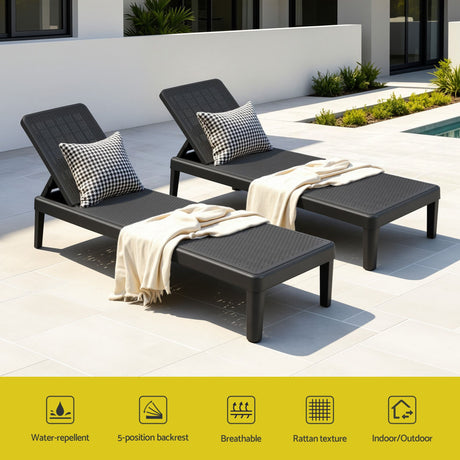 Bawley Point Sun Lounger, Black