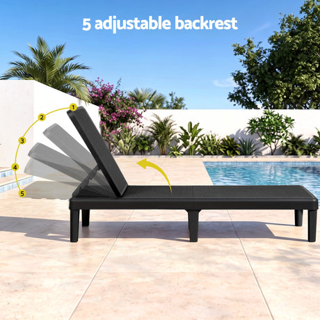 Bawley Point Sun Lounger, Black