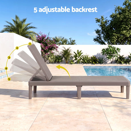 Bawley Point Sun Lounger, Brown