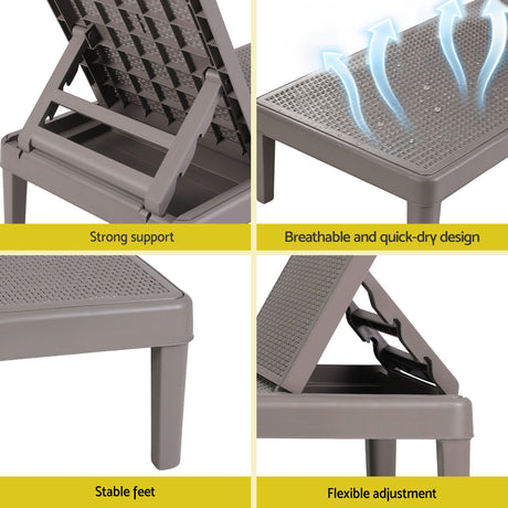 Bawley Point Sun Lounger, Brown
